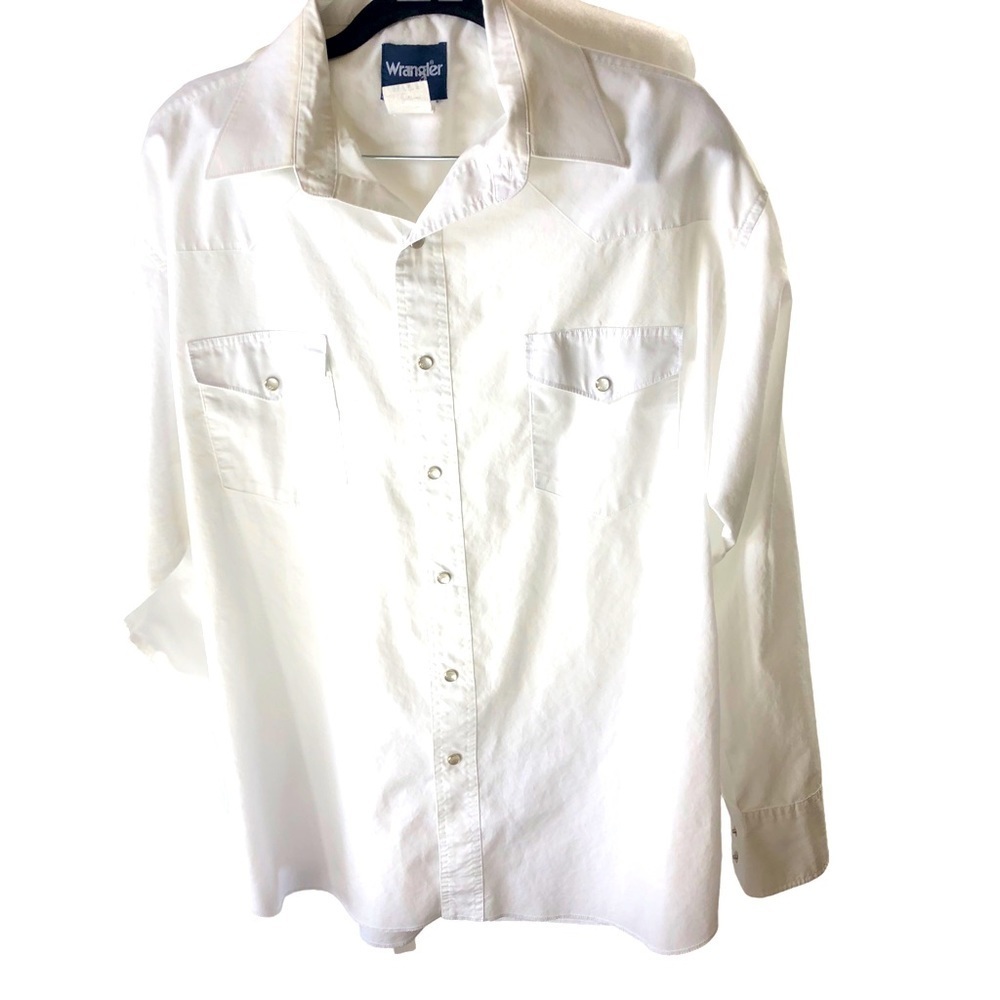 Wrangler White Dress Shirt for Men Retro Cowboy Wedding